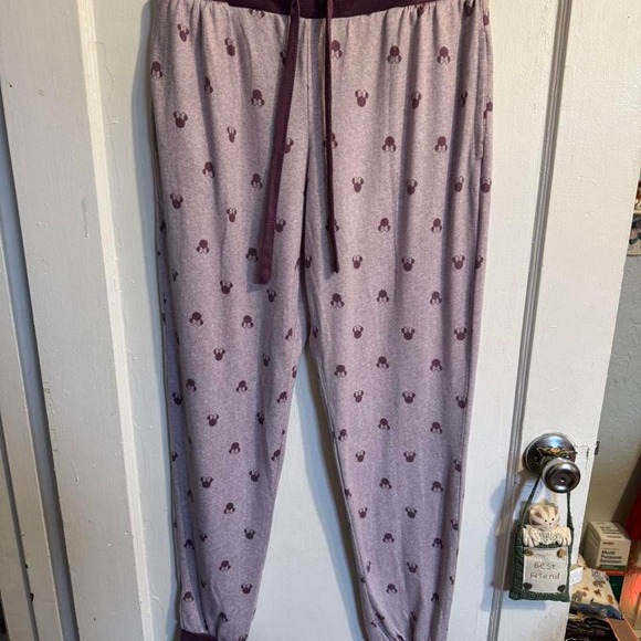 Disney Mickey Mouse Pajama Set Top Pants Lounge Wear Purple Small - Picture 4 of 7